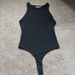 Black High Neck Tank Bodysuit Size Small